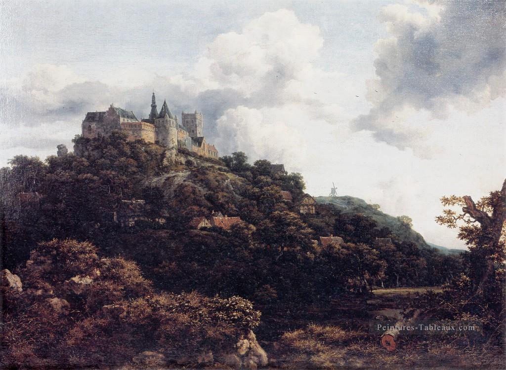 Château paysage Jacob Isaakszoon van Ruisdael Montagne Peintures à l'huile